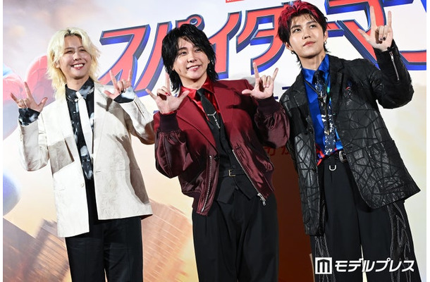 「スパイダーマン：ブランド・ニュー・デイ」ジャパンプレミアイベントに登壇した藤澤涼架、大森元貴、若井滉斗／Mrs. GREEN APPLE（C）モデルプレス
