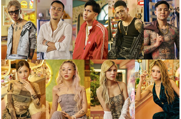 （上段左から）たいちゃん、LEO、アリー、坊、マー君（下段左から）あっすん、ひかる、まりりん、るる（C）Netflixリアリティシリーズ「ラヴ上等」シーズン2 8月4日配信スタート