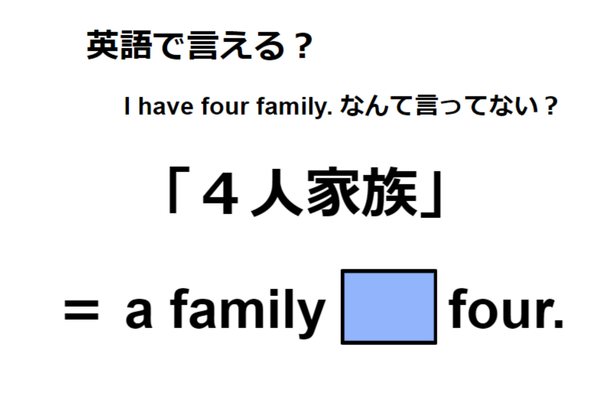 英語で「4人家族」は何て言う?