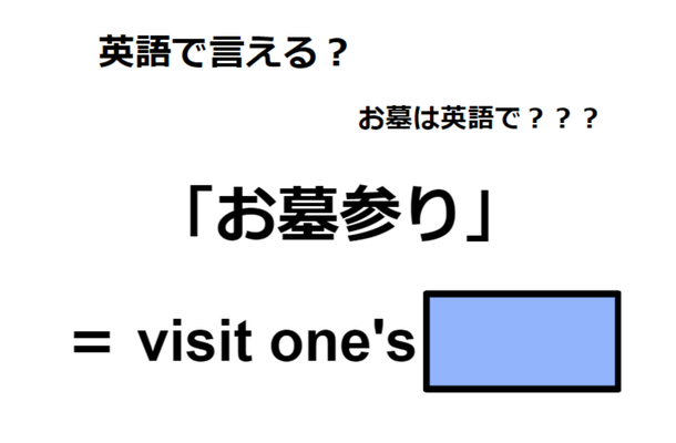 英語で「お墓参り」は何て言う?