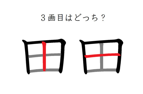 「田」の3画目はどっち？　40代が意外に間違えているシンプルな筆順