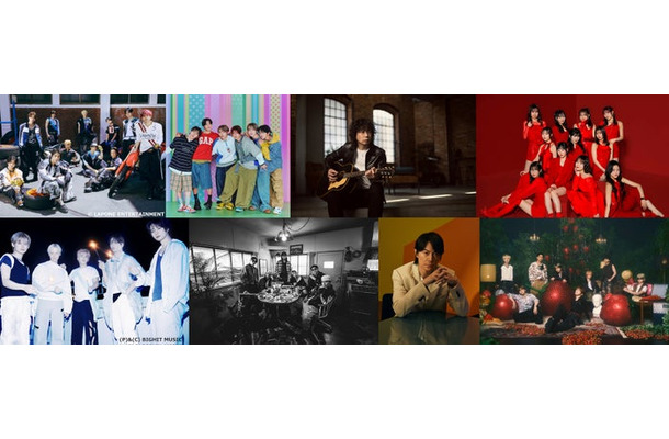 (上段左から)INI、NCT WISH、斉藤和義、Juice=Juice(下段左から)TOMORROW X TOGETHER、BE:FIRST、福山雅治、MAZZEL(提供写真)