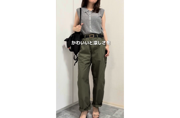 かわいさと涼しさを両立。シアートップスの上品な正解あった!【40代の毎日コーデ】