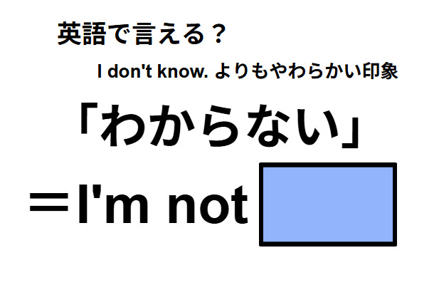 英語で「わからない」は何て言う?