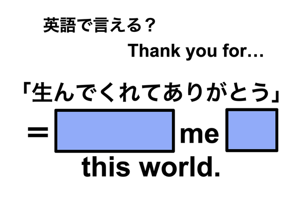 英語で「生んでくれてありがとう」は何て言う?