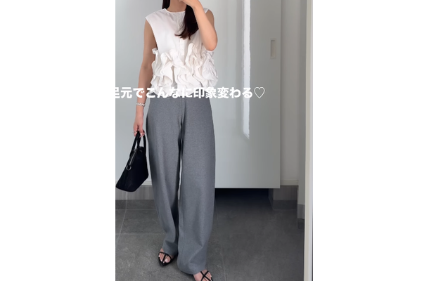 快適に穿けてシルエットがキレイ!【ユニクロ】バズりパンツの秋新作の着こなし【40代の毎日コーデ】