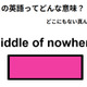 この英語ってどんな意味？「middle of nowhere」