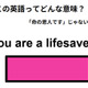 この英語ってどんな意味？「You are a lifesaver! 」