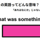 この英語ってどんな意味？「That was something. 」