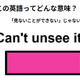 この英語ってどんな意味？「Can’t unsee it.」