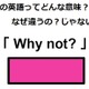 この英語ってどんな意味？「Why not?」
