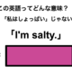 この英語ってどんな意味？「I’m salty.」
