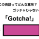 この英語ってどんな意味？「Gotcha!」