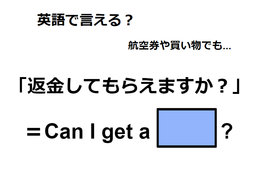 英語で「返金してもらえますか？」はなんて言う？