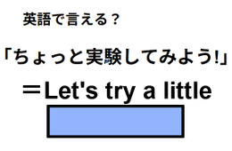 英語で「ちょっと実験してみよう！」はなんて言う？