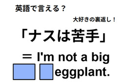 英語で「ナスは苦手」はなんて言う？