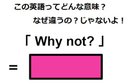 この英語ってどんな意味?「Why not?」