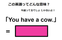 この英語ってどんな意味？「You have a cow.」