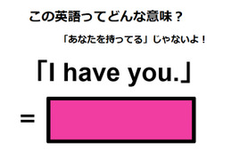 この英語ってどんな意味？「I have you.」