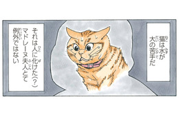 人に化けた「マドレーヌ夫人」猫は水が大の苦手というけど…水嫌いを克服できるのか!?【かのこちゃんとマドレーヌ夫人 #10】