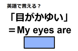 英語で「目がかゆい」は何て言う？