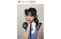 AKB48メンバー「入る前の憧れた衣装ランキング1位くらい」白×水色ミニ丈衣装で美脚スラリ「透明感が爆発してる」「スタイル抜群」の声