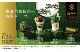 スシローから濃厚抹茶ひんやりスイーツ 京都の老舗「森半」コラボの「フラッペ」「カタラーナ」登場