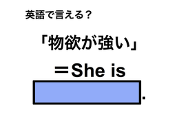 英語で「物欲が強い」は何て言う？