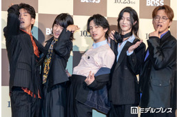 モナキ、シックな黒スーツ姿で登場「テーマは“エロさ”」吹替オファーはバズった当初 おヨネの滑舌は事前確認【BOSS／ボス】