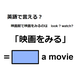 英語で「映画を観る」は何て言う？