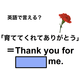 英語で「育ててくれてありがとう」は何て言う？