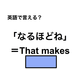 英語で「なるほどね」は何て言う？