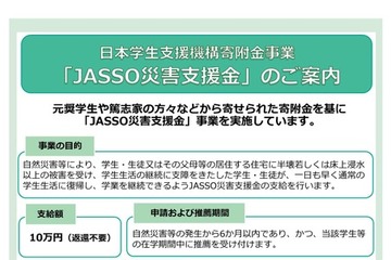 台風12号の被災学生に奨学金や災害支援金など…JASSO 画像