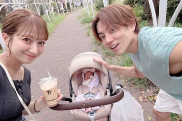 辻希美、生後1ヶ月の次女がベビーカーデビュー！お散歩SHOTを公開「嫌いじゃないみたい」 画像