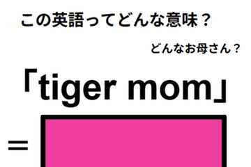 この英語ってどんな意味？「tiger mom」 画像