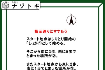 『「し」から南に３歩、西に５歩とは？』指示通りに進みましょう【難易度LV４.・中辛】 画像