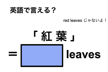 英語で「 紅 葉 」は何て言う？ 画像