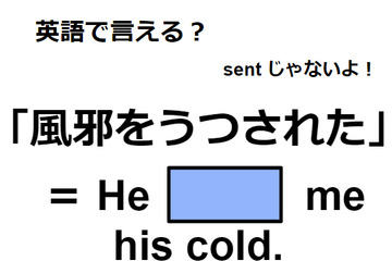 英語で「風邪をうつされた」は何て言う？ 画像