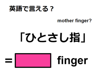 英語で「ひとさし指」は何て言う？ 画像