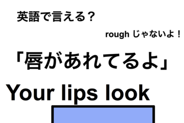 英語で「唇があれてるよ」は何て言う？ 画像