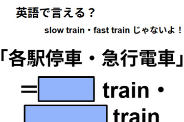 英語で「各駅停車・急行電車」は何て言う？ 画像