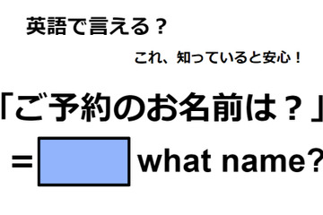 英語で「ご予約のお名前は？」はなんて言う？【英語クイズ2025年度ベスト】 画像