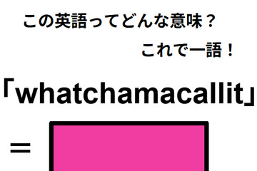 この英語ってどんな意味？「whatchamacallit」 画像