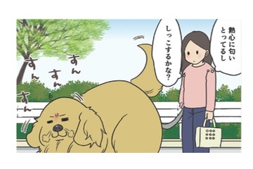 排水溝のすきまに吸い込まれた?! 恐るべし、愛犬の消えたしっこ事件…【おさんぽですし！　おしゃべり犬とイライラ猫の日記 #15】 画像