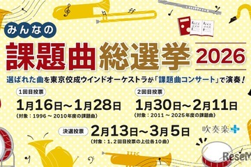 吹奏楽コンクール「課題曲総選挙」投票開始、上位曲はコンサートで演奏 画像