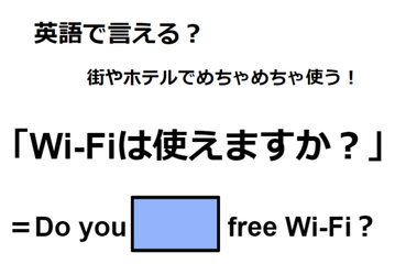英語で「Wi-Fiは使えますか？」は何て言う？ 画像