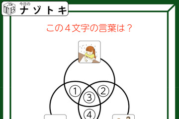 クイズです！「ベン図を使った問題です」イラストを言葉にして、共通する文字を考えていきましょう【難易度LV３.・中辛】 画像