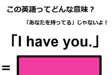 この英語ってどんな意味？「I have you.」 画像