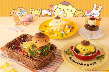 ポムポムプリン30周年記念「おうちこもりカフェ」東京・大阪で開催 “おしり”カレーやにこにこパンケーキ 画像