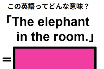 この英語ってどんな意味？「The elephant in the room.」 画像